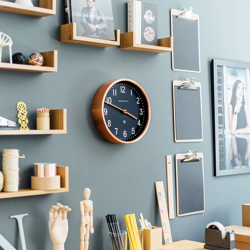 NEWGATEÂ® Master Edwards Wall Clock | Mid Century Style Clock | 12 inch | Deep Metal case with Copper/Rose Gold Finish | Modern Retro Design for Kitchen, Living Room or Office - Image 5